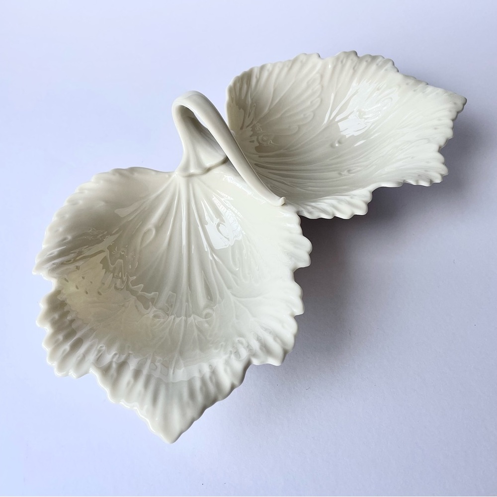 Vintage Lenox Double Leaf Condiment / Candy / Nut Bowl - Monticello Collection